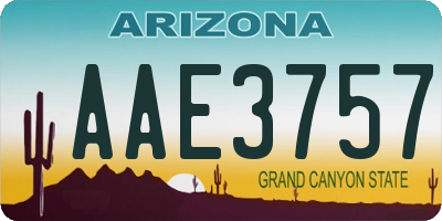 AZ license plate AAE3757