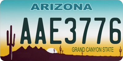AZ license plate AAE3776
