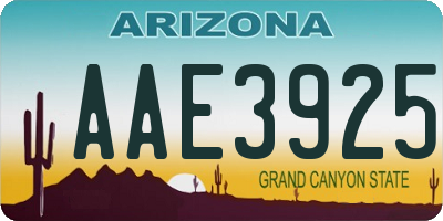 AZ license plate AAE3925
