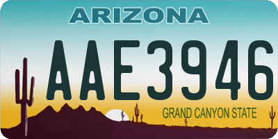 AZ license plate AAE3946