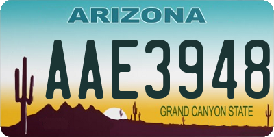 AZ license plate AAE3948