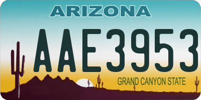 AZ license plate AAE3953