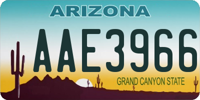 AZ license plate AAE3966