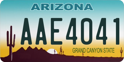 AZ license plate AAE4041