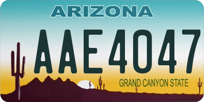 AZ license plate AAE4047