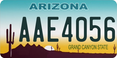 AZ license plate AAE4056
