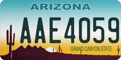 AZ license plate AAE4059