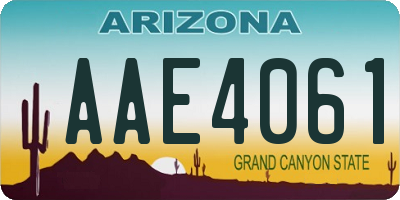 AZ license plate AAE4061