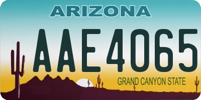 AZ license plate AAE4065