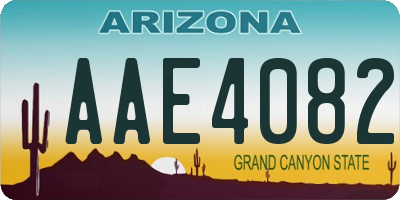 AZ license plate AAE4082