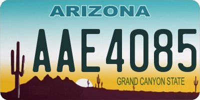 AZ license plate AAE4085