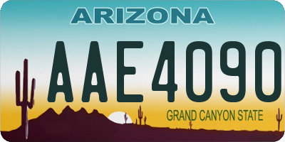AZ license plate AAE4090