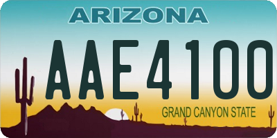 AZ license plate AAE4100