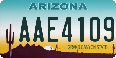 AZ license plate AAE4109
