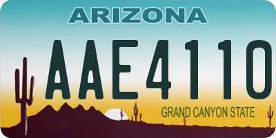 AZ license plate AAE4110