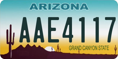 AZ license plate AAE4117