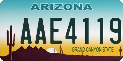 AZ license plate AAE4119