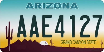 AZ license plate AAE4127