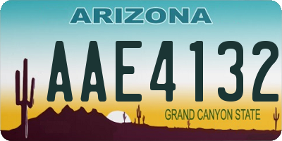 AZ license plate AAE4132
