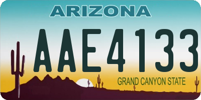 AZ license plate AAE4133