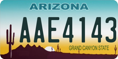 AZ license plate AAE4143