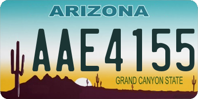 AZ license plate AAE4155