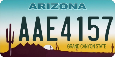 AZ license plate AAE4157