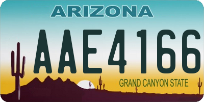 AZ license plate AAE4166