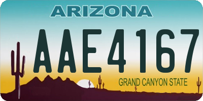 AZ license plate AAE4167