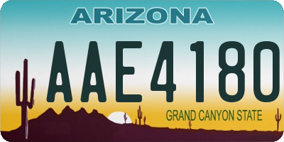 AZ license plate AAE4180