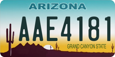 AZ license plate AAE4181