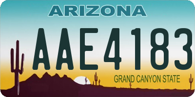 AZ license plate AAE4183