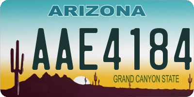 AZ license plate AAE4184