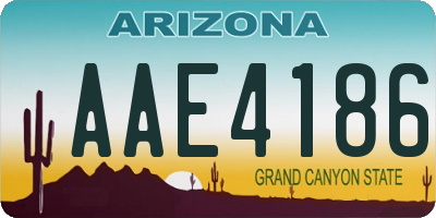 AZ license plate AAE4186