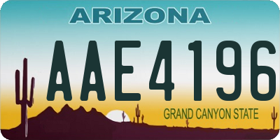 AZ license plate AAE4196