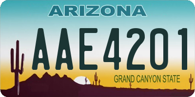 AZ license plate AAE4201