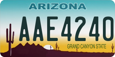 AZ license plate AAE4240