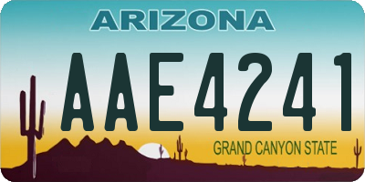 AZ license plate AAE4241
