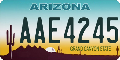 AZ license plate AAE4245