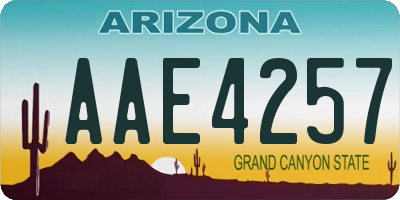 AZ license plate AAE4257