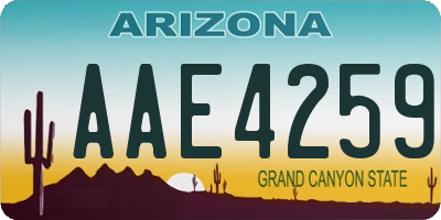 AZ license plate AAE4259