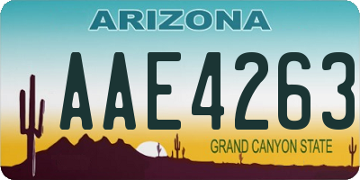 AZ license plate AAE4263