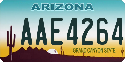 AZ license plate AAE4264
