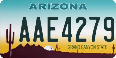 AZ license plate AAE4279