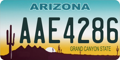 AZ license plate AAE4286