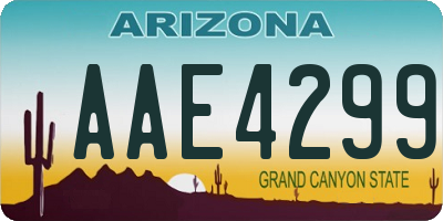 AZ license plate AAE4299