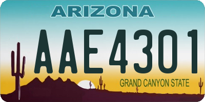 AZ license plate AAE4301