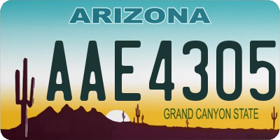 AZ license plate AAE4305