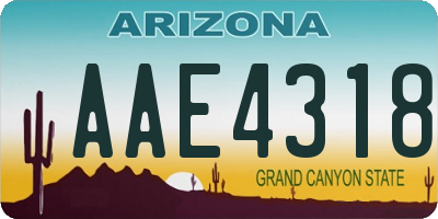 AZ license plate AAE4318