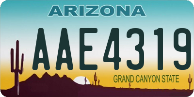 AZ license plate AAE4319